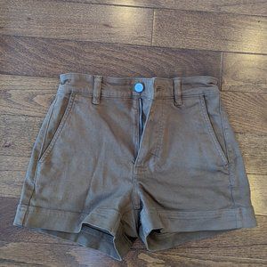 Everlane cotton twill shorts, brown, 00